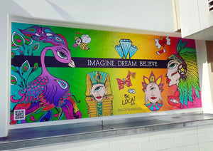 EYEconic Mystical Pop Art mural by Angelicque' at Anaheim Gardenwalk